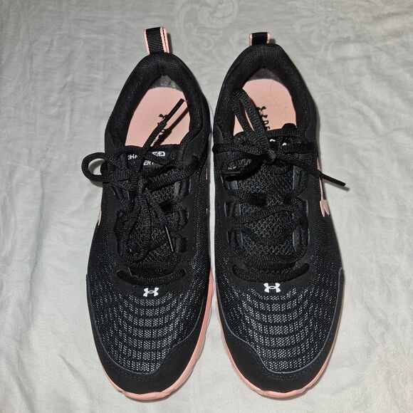 Under Armour Women's Charged Assert 9 Running Shoe, Black/Pink Sands, 9 - Picture 2 of 5